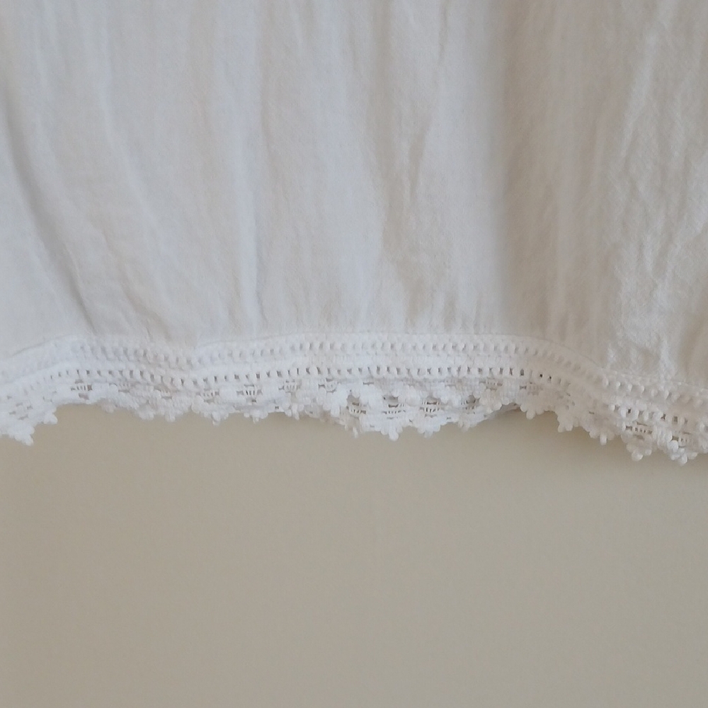 Soft Surroundings White Embroidered Boho Tunic Top/Swimsuit cover-up Large - Picture 14 of 16